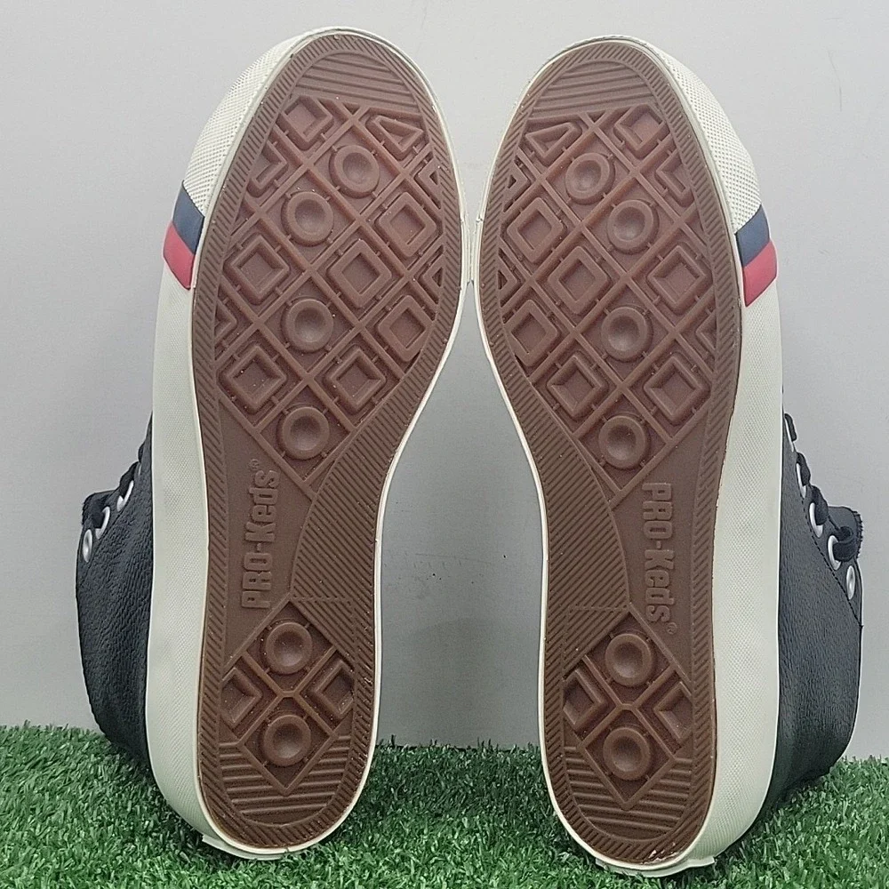 Pro Keds Royale Hi Shoes Men's 6 Medium High‎ Top Black Leather Sneakers w/ Box